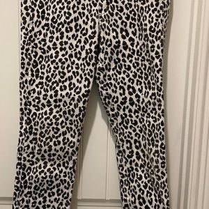 Leopard print jeans
